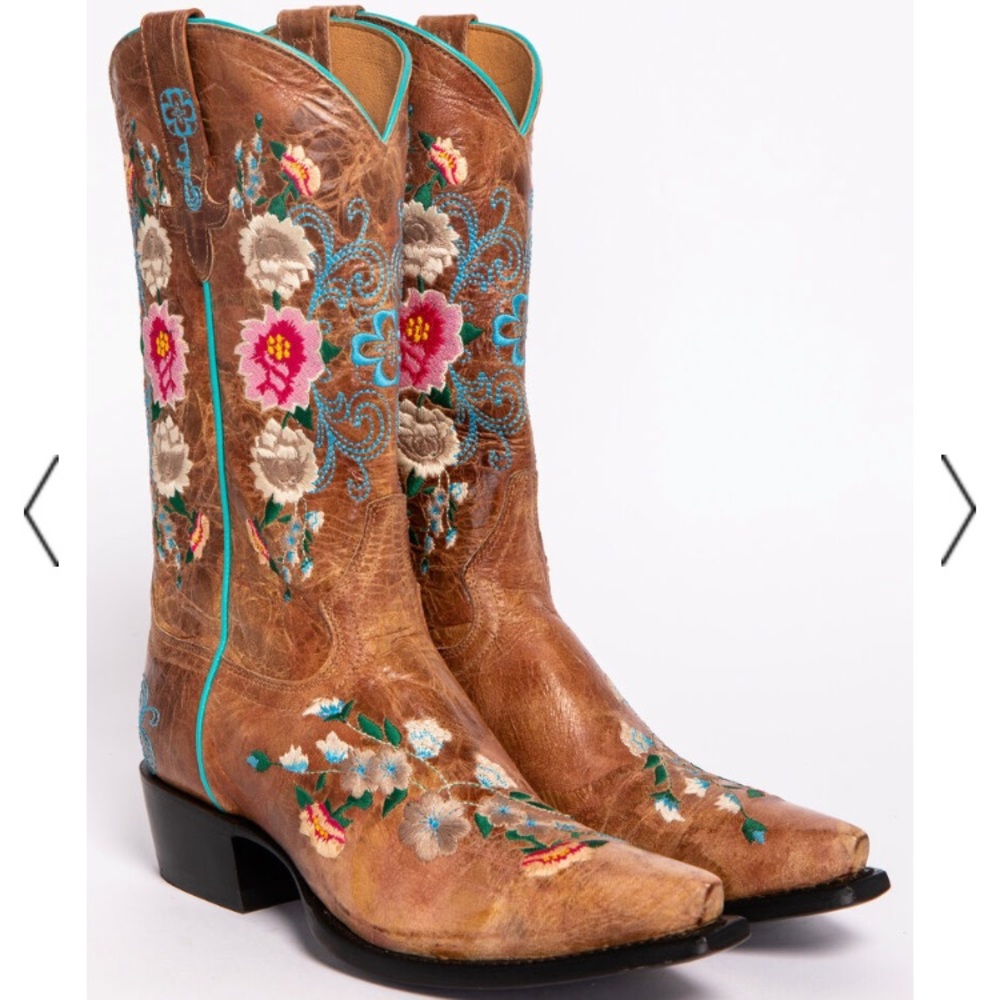 Size 9.5 Macie Bean Rose Garden Cowboy Boots